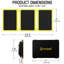Load image into Gallery viewer, SunJack 25 Watt Foldable ETFE Monocrystalline Solar Panel Charger with Two 10000mAh Power Bank Batteries