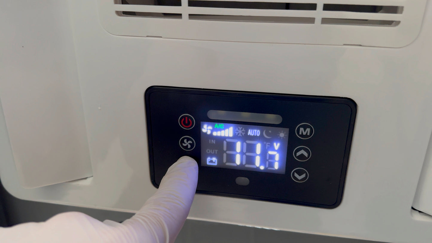12V DC Roof Mounted Air Conditioner runs off solar or battery