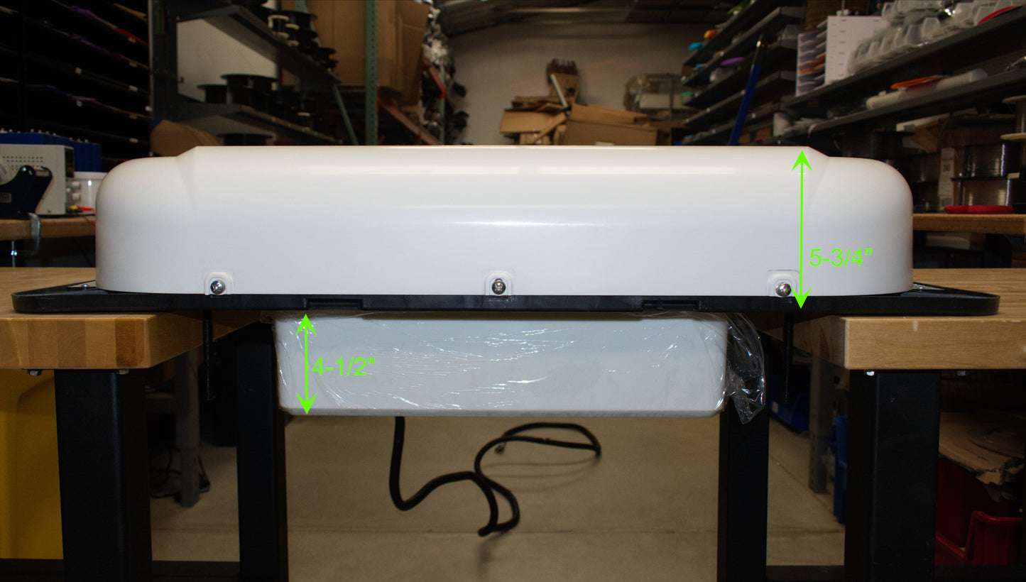 12V DC Roof Mounted Air Conditioner runs off solar or battery