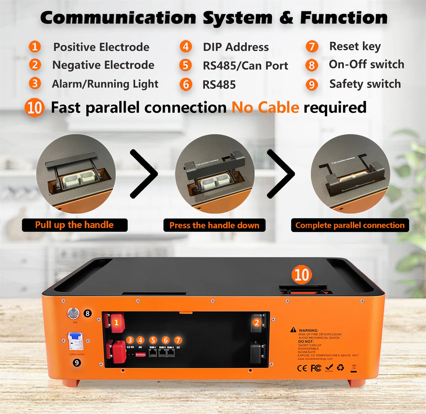 48V 150Ah Stackable LFP 7.68kWh LiFePO4 Battery Bank 52.4V