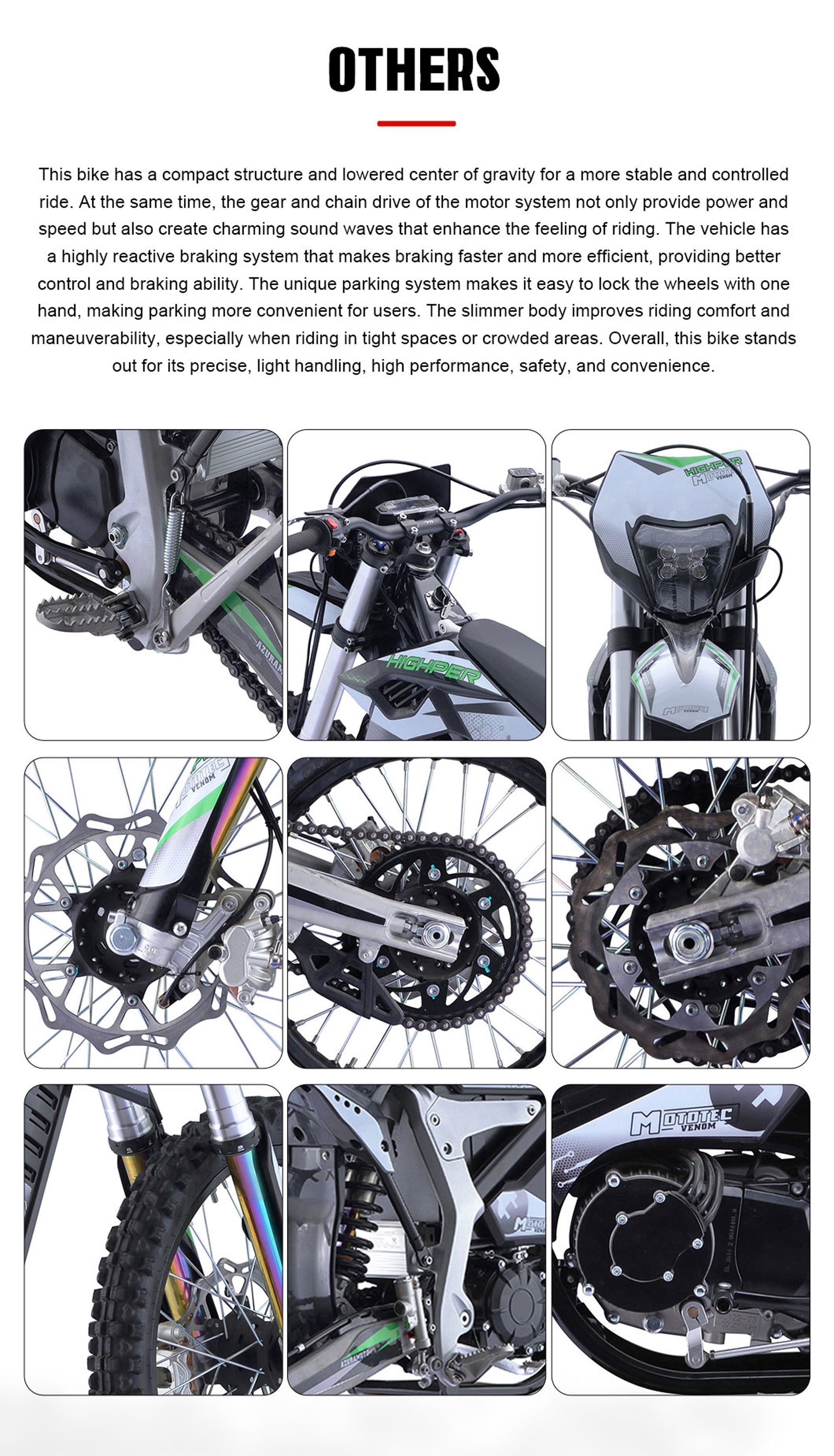 ダイワ　SKYHIGH BG 72MHS 72V High Pro 12kW Electric Dirt Bike – Full Battery