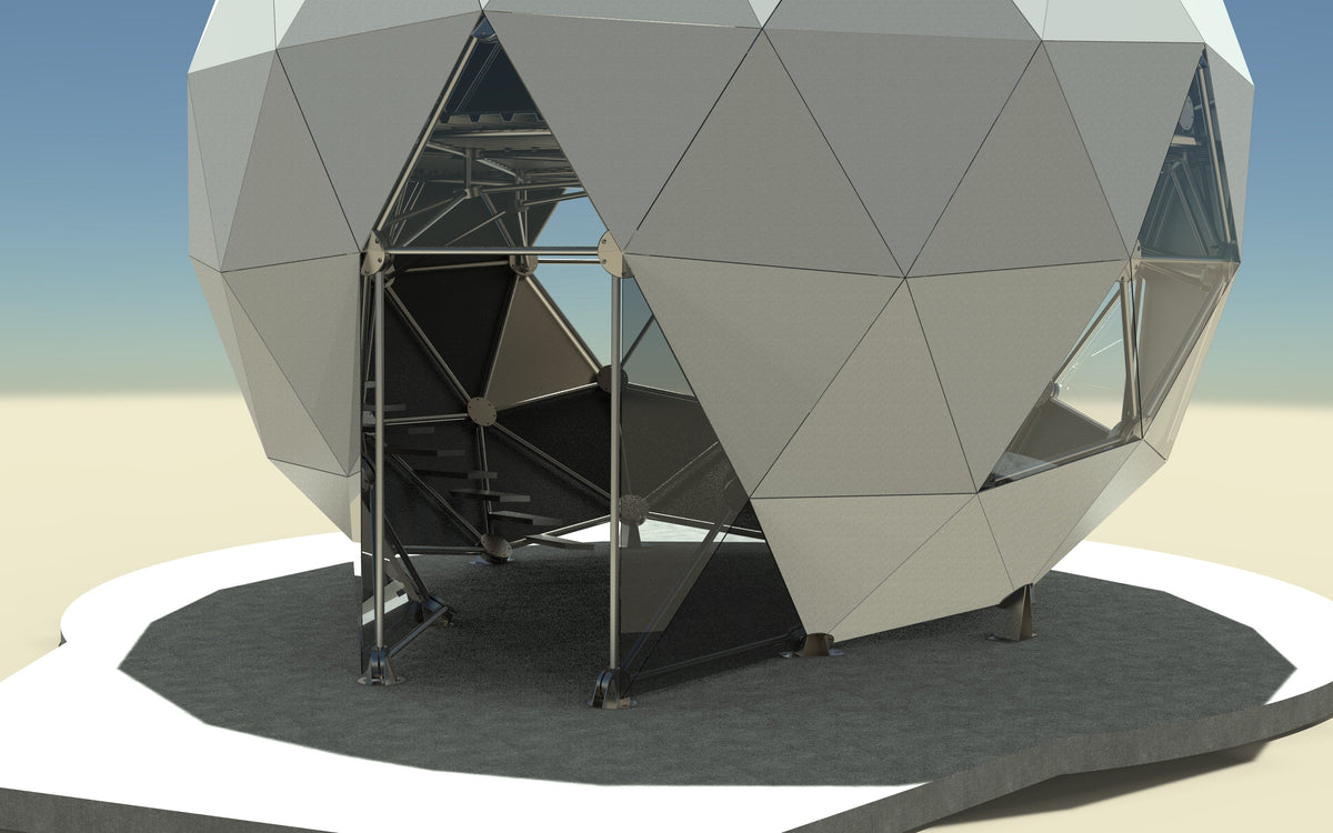 CNC Dome Planet Stainless Steel + T6061 Geodesic Sphere Enclosure