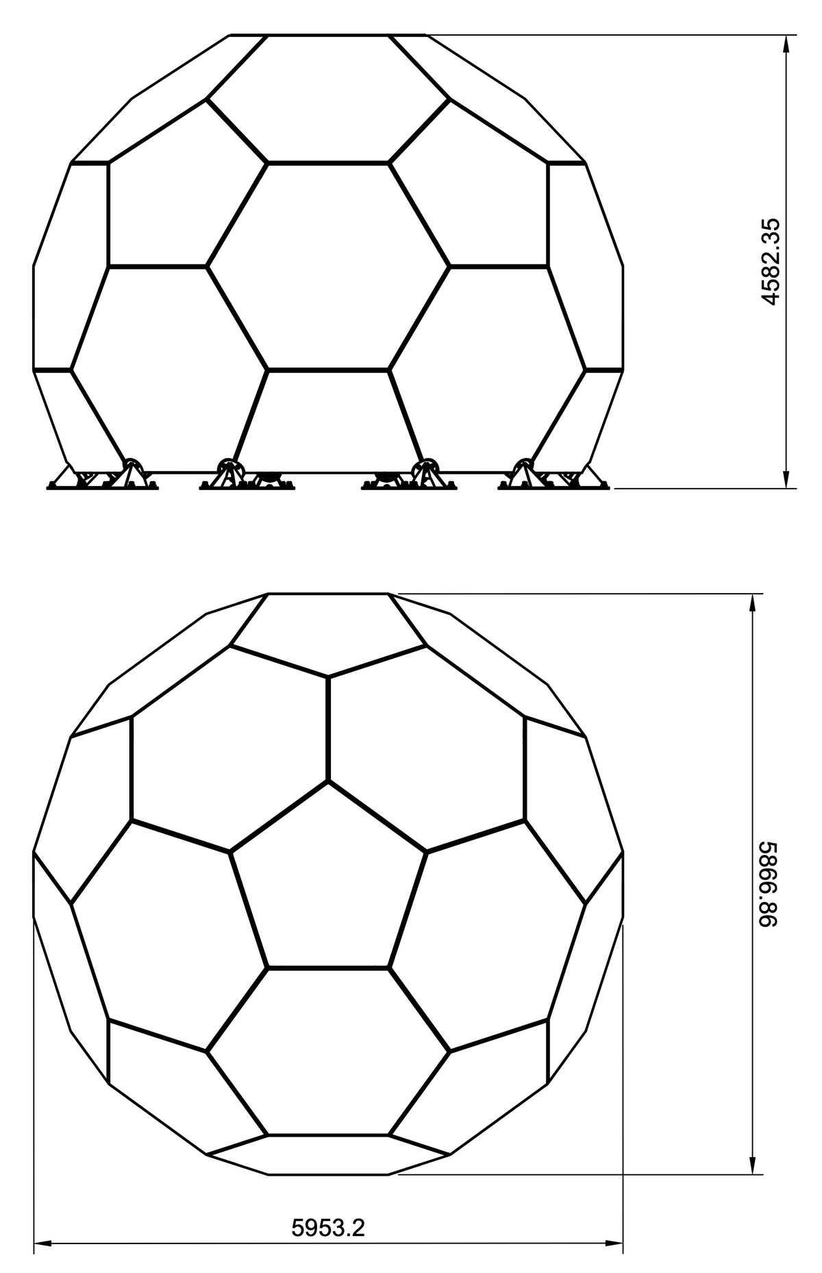 CNC Bubble - 16 Ft Tall Stainless 19 Ft Fullerene Dome Enclosure