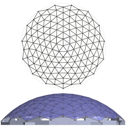 CNC Spaceship - 60 Ft Stainless Steel Geodesic Saucer Roof Cover Enclosure