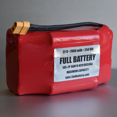 37V 7000mAh Lithium Battery Pack • 10s2p 18650 Li-Ion